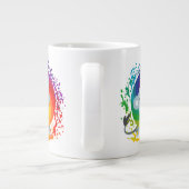 Cute Cartoon Rainbow White Lion Grote Koffiekop (Achterkant)
