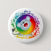 Cute Cartoon Rainbow White Lion Ronde Button 5,7 Cm (Voorkant)
