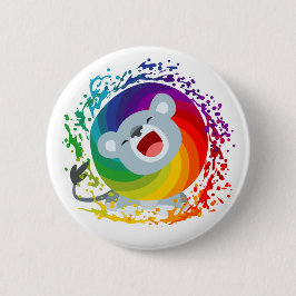 Cute Cartoon Rainbow White Lion Ronde Button 5,7 Cm