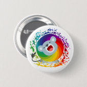 Cute Cartoon Rainbow White Lion Ronde Button 5,7 Cm (Voorkant /achterkant)