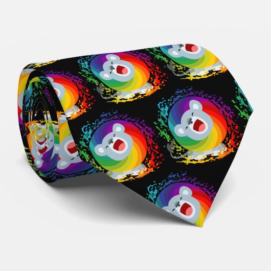 Cute Cartoon Rainbow White Lion Stropdas (Opgerold)