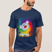 Cute Cartoon Rainbow White Lion T-Shirt (Voorkant)