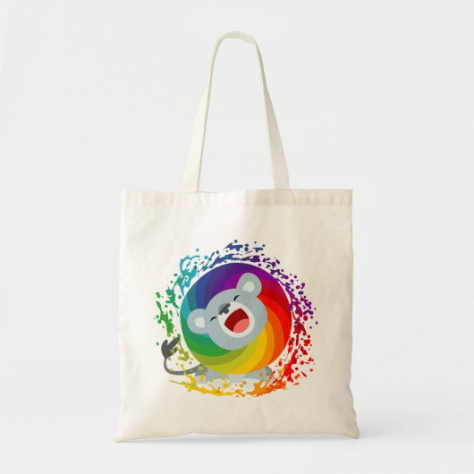 Cute Cartoon Rainbow White Lion Tote Bag (Voorkant)