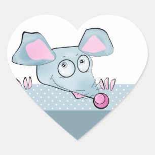 Cute cartoon rat mouse Nieuw jaar 2020 symbool kin Hart Sticker