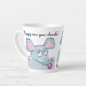 Cute cartoon rat mouse Nieuw jaar 2020 symbool kin Latte Mok (Linkerhoek)