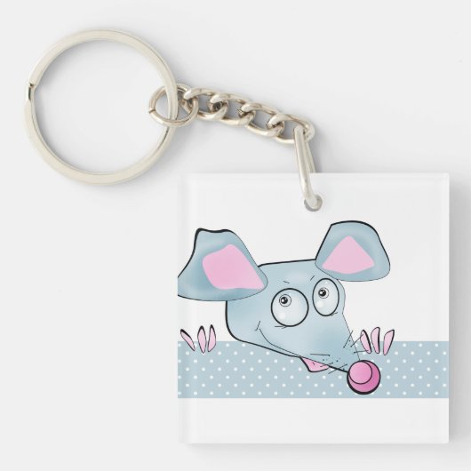 Cute cartoon rat mouse Nieuw jaar 2020 symbool kin Sleutelhanger (voorkant)