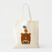 Cute Cartoon Reading Beer and Cubs Bag Tote Bag (Voorkant)