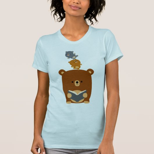Cute Cartoon Reading Beer and Cubs Women T-Shirt (Voorkant)