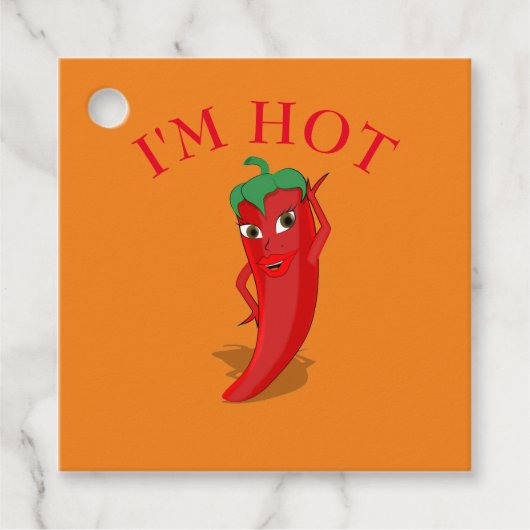 Cute Cartoon Red Hot Pepper Diva Bedankjes Labels (Voorkant)