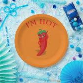Cute Cartoon Red Hot Pepper Diva Papieren Bordje (Feest)