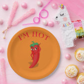 Cute Cartoon Red Hot Pepper Diva Papieren Bordje (Feest)