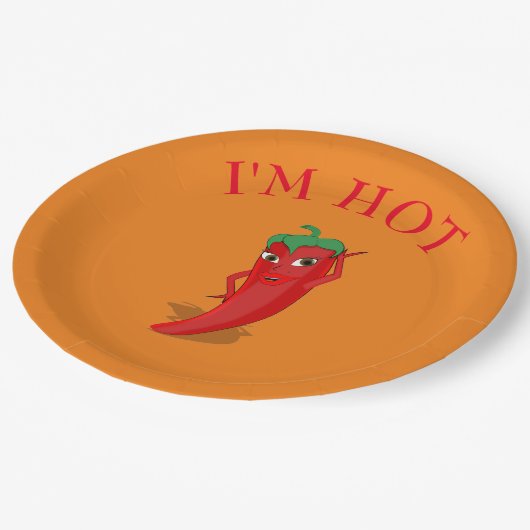 Cute Cartoon Red Hot Pepper Diva Papieren Bordje (Gekanteld)