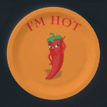 Cute Cartoon Red Hot Pepper Diva Papieren Bordje<br><div class="desc">Een rode en hete peper cartoon. Oorspronkelijk ontwerp. Versie met aanpasbare tekst en achtergrondkleur. Decoratief papier borden voor plezier en als waarschuwingsteken. Leeg in de rug voor handgeschreven berichten.</div>