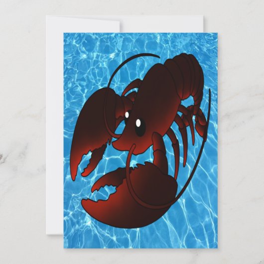 Cute Cartoon Red Lobster Kaart (Voorkant)