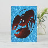 Cute Cartoon Red Lobster Kaart (Staand voorkant)