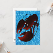 Cute Cartoon Red Lobster Kaart (Voorkant / Achterkant in situ)