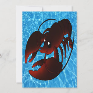 Cute Cartoon Red Lobster Kaart