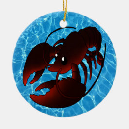 Cute Cartoon Red Lobster Keramisch Ornament