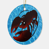 Cute Cartoon Red Lobster Keramisch Ornament (Links)