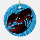 Cute Cartoon Red Lobster Keramisch Ornament (Achterkant)