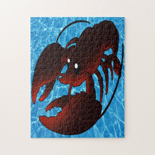 Cute Cartoon Red Lobster Legpuzzel (Verticaal)