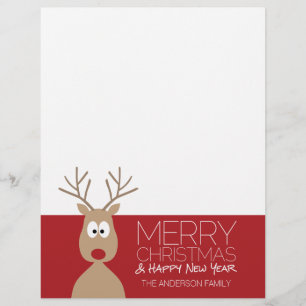 Cute Cartoon Reindeer - Merry Christmas Greeting
