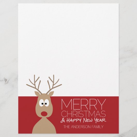 Cute Cartoon Reindeer - Merry Christmas Greeting (Voorkant)