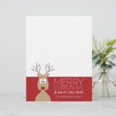 Cute Cartoon Reindeer - Merry Christmas Greeting (Staand voorkant)
