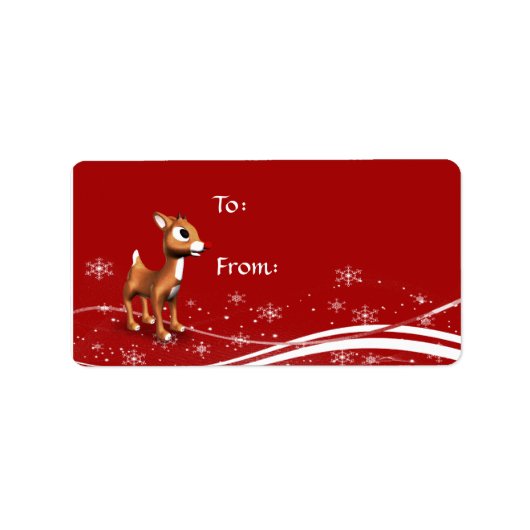 Cute Cartoon Reindekerst cadeautassen Etiket (Voorkant)