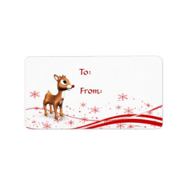 Cute Cartoon Reindekerst cadeautassen Etiket