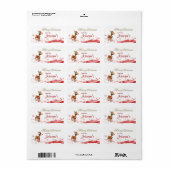 Cute Cartoon Reindekerst cadeautassen Etiket (Full Sheet)