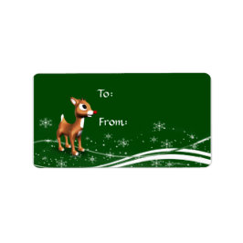 Cute Cartoon Reindekerst cadeautassen Etiket