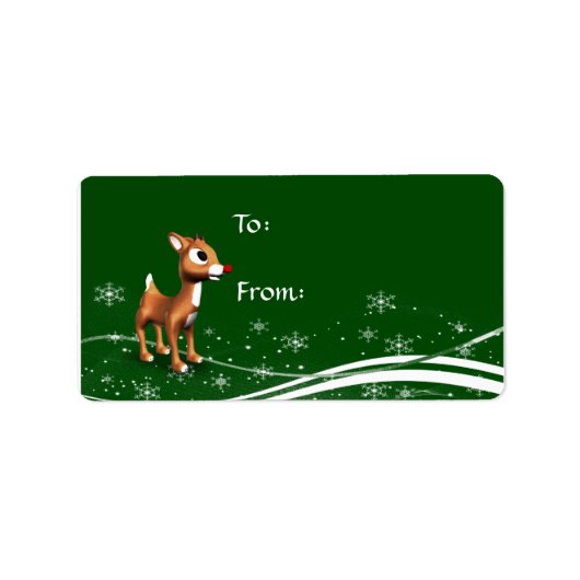 Cute Cartoon Reindekerst cadeautassen Etiket (Voorkant)