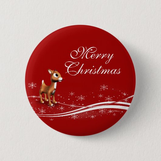 Cute Cartoon Reindekerst Ronde Button 5,7 Cm (Voorkant)