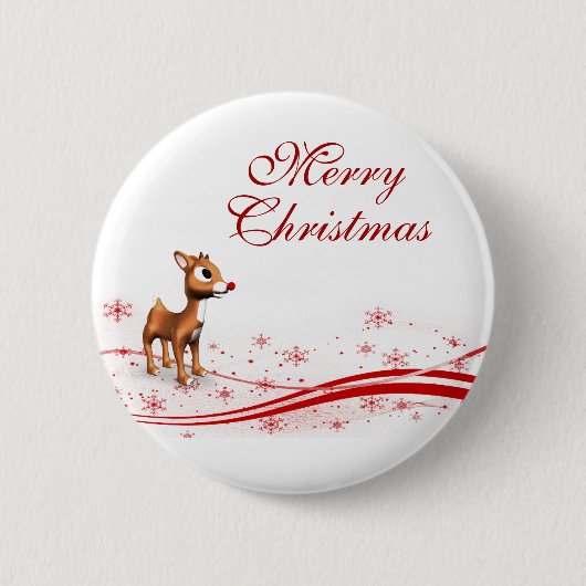 Cute Cartoon Reindekerst Ronde Button 5,7 Cm (Voorkant)
