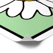 Cute Cartoon Retro Daisy Spring Garden Flower Poster (Hoek)