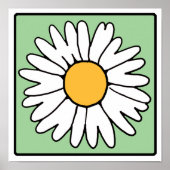 Cute Cartoon Retro Daisy Spring Garden Flower Poster (Voorkant)