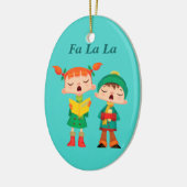 Cute Cartoon Retro KerstCarolers Keramisch Ornament (Links)