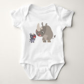 Cute Cartoon Rhino Baby & Big Rhino Baby T-Shirt (Voorkant)