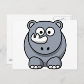 Cute Cartoon Rhino Briefkaart (Voorkant / Achterkant)