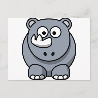 Cute Cartoon Rhino Briefkaart