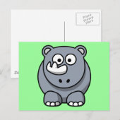 Cute Cartoon Rhino Briefkaart (Voorkant / Achterkant)