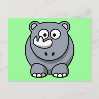 Cute Cartoon Rhino Briefkaart