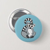 Cute Cartoon Ring-Tailed Lemur Ronde Button 5,7 Cm (Voorkant /achterkant)