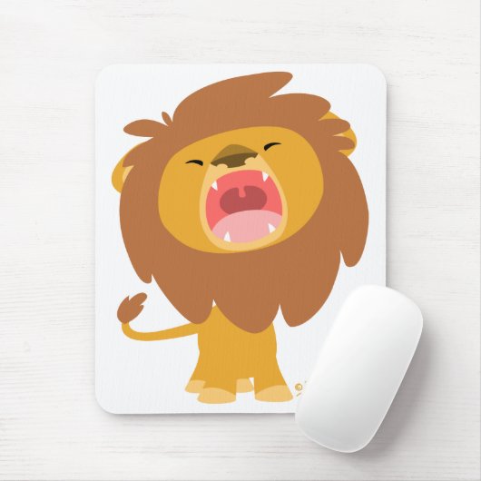 Cute Cartoon Roaring Lion mousepad Muismat (Met muis)