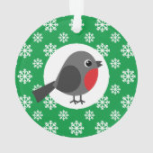Cute Cartoon Robin met Snowflakes Ornament (achterkant)
