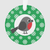 Cute Cartoon Robin met Snowflakes Ornament (voorkant)