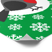 Cute Cartoon Robin met Snowflakes Poster (Hoek)