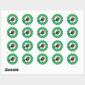 Cute Cartoon Robin met Snowflakes Ronde Sticker (Vel)