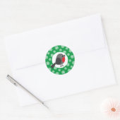 Cute Cartoon Robin met Snowflakes Ronde Sticker (Envelop)